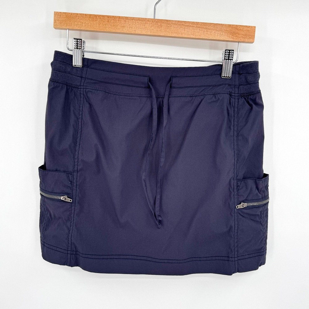 Te Verde Navy Blue Active Cargo Skort Zipper Pockets Womens Size S